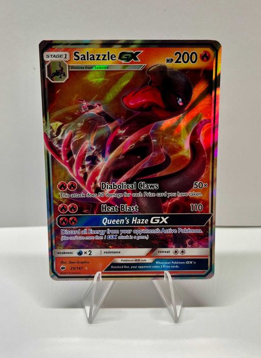 Pokemon Salazzle GX Ultra Rare 25/147 Sun Moon Burning Shadows