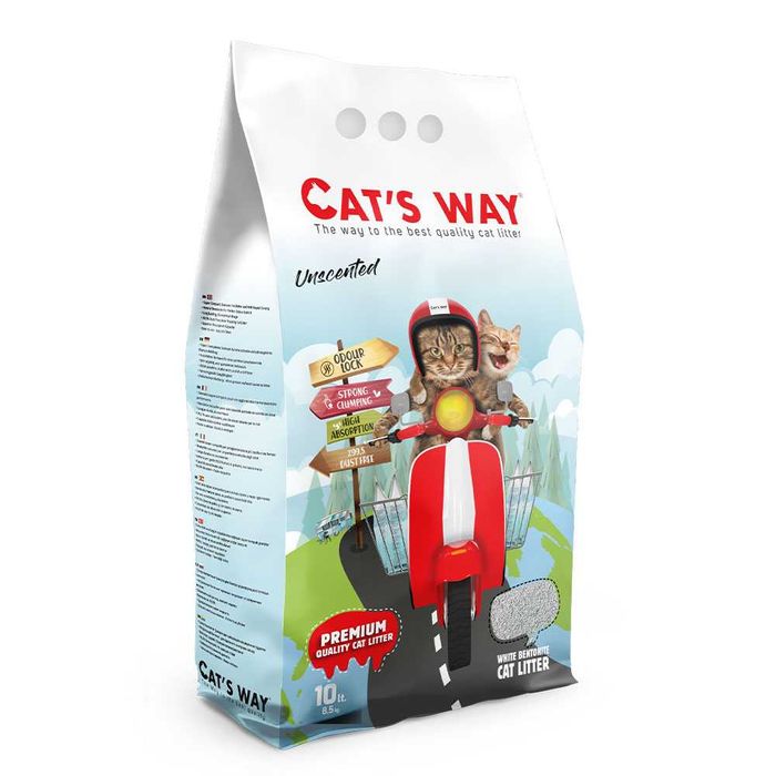 Наповнювач Бентонітовий CAT'S WAY 10 л для котячого туалету. 2 Види
