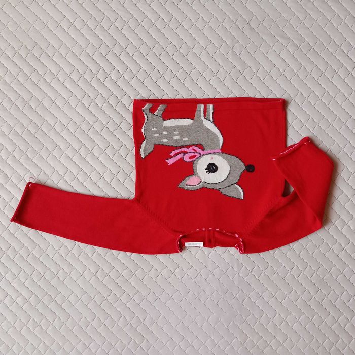 80 Next Sweterek na święta świąteczny Mikołaj czerwony