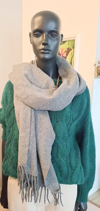 Duży szary, wełniany szal Acne studios