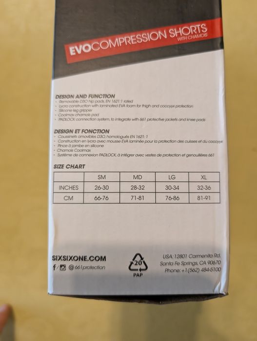 Calções BTT almofadados c proteções SIXSIXONE 661 NOVOS