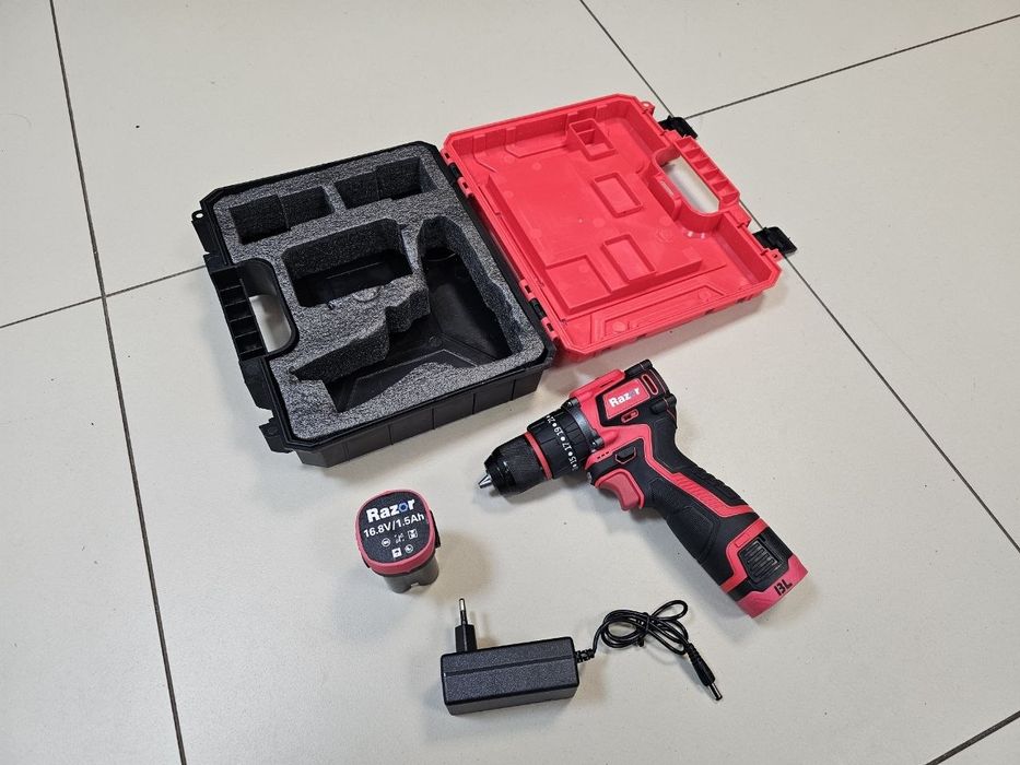 Ударный 16.8V 50Hm Бесщеточный Шуруповерт Razor BL1650 2шт Акб по 16.8V Кейс Гарантия 12мес Мощный и оч.Компактный
