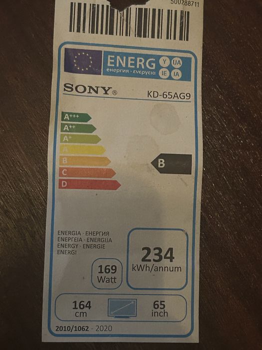 Tv sony bravia oled 65 - KD-659AG9