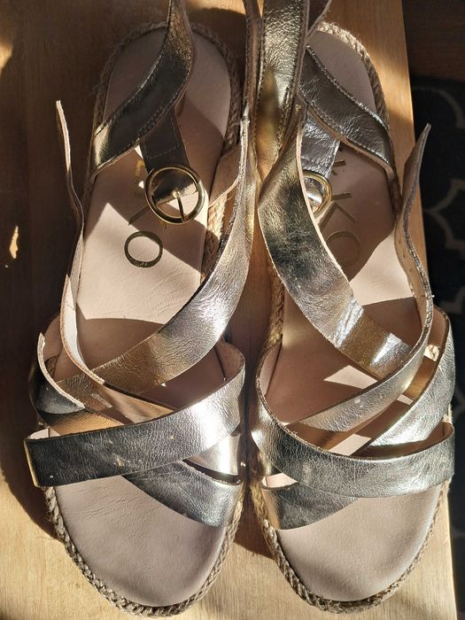 złote sandały espadryle RYŁKO rozmiar 38