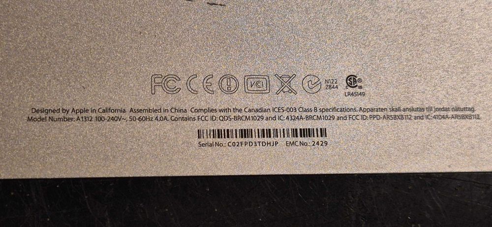 Apple iMac 27" A1312 Mid 2011