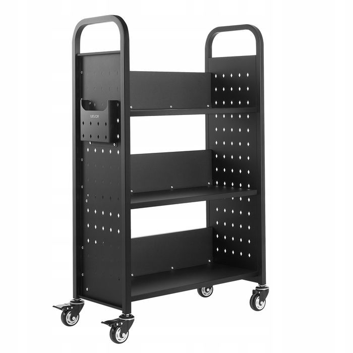 Wózek biblioteczny VEVOR 150 kg 3-POZIOMOWY solidny na kółkach