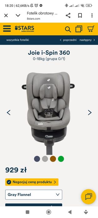 Fotelik 0-4 Joie 360