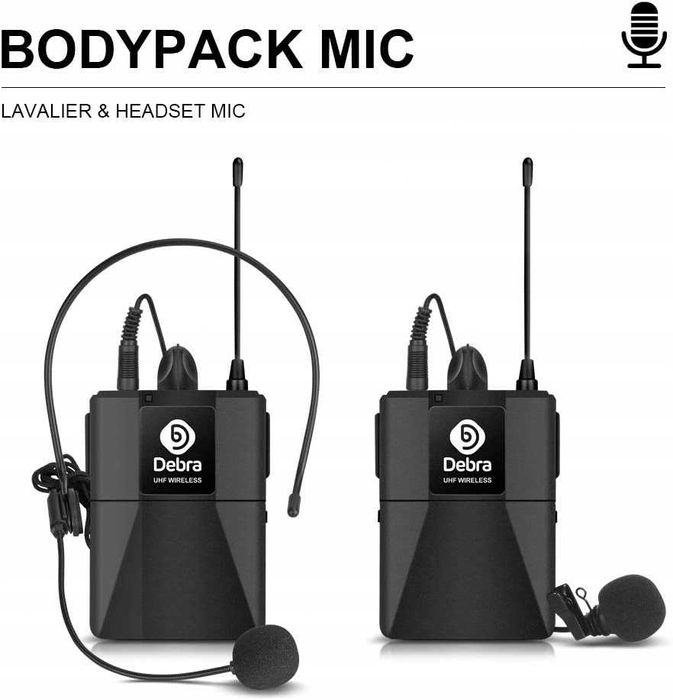 Debra Audio AU400 Pro UHF 4-kanałowy system mikrofonowy bezprzewodowy