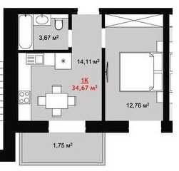 1 кімнатна квартира  І/О