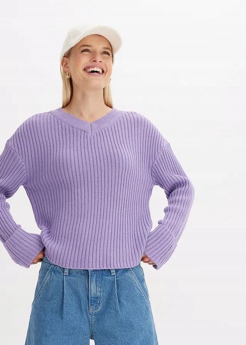 B.P.C fioletowy sweter prążkowany r.52/54