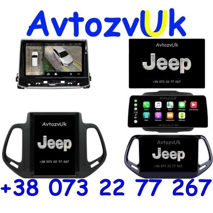 Магнитола COMPASS Jeep RENEGADE Компас GPS Tesla CarPlay Android 15