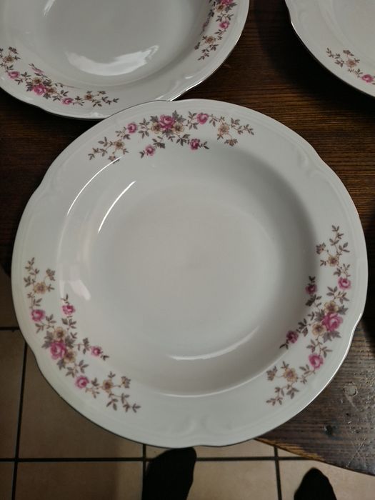 Talerze Włocławek porcelana kwiaty
