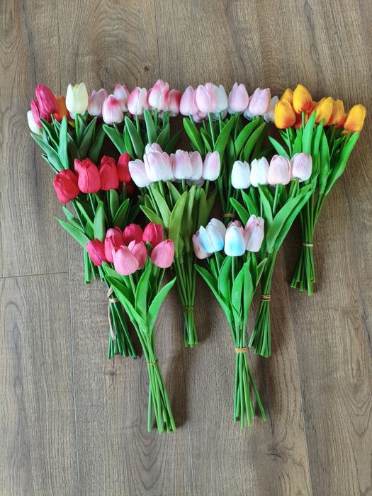 Wiecznie żywe tulipany silikonowe dekoracja wiosenna na cmentarz nowe