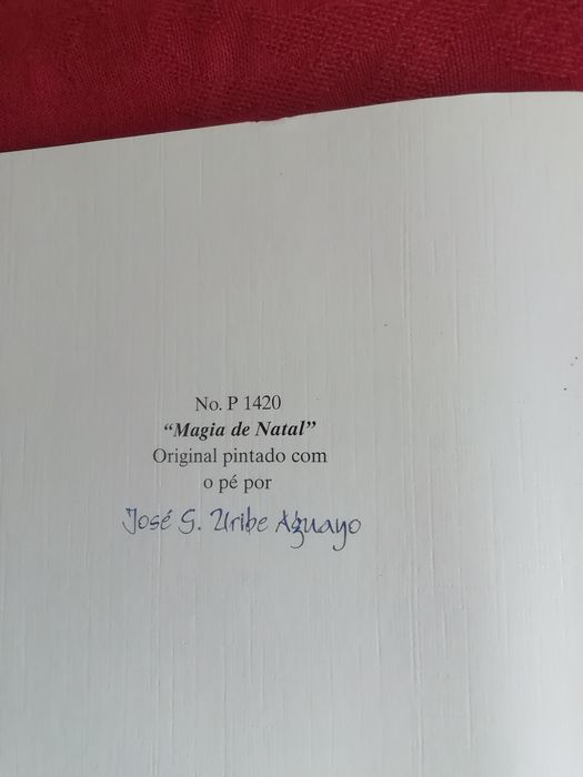 Postal de Natal, pintado com o pé