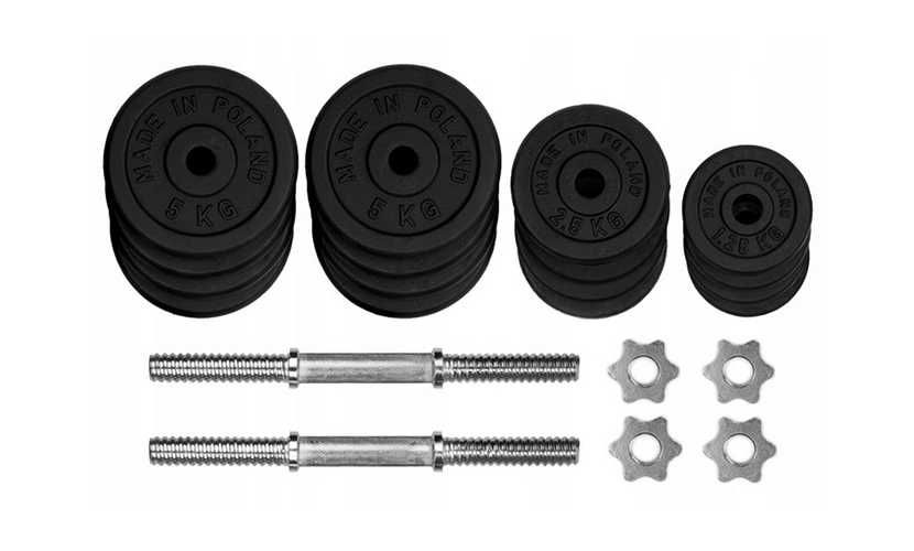 HANTLE ŻELIWNE 2x30 kg Zestaw 60kg gryf Talerze zestaw