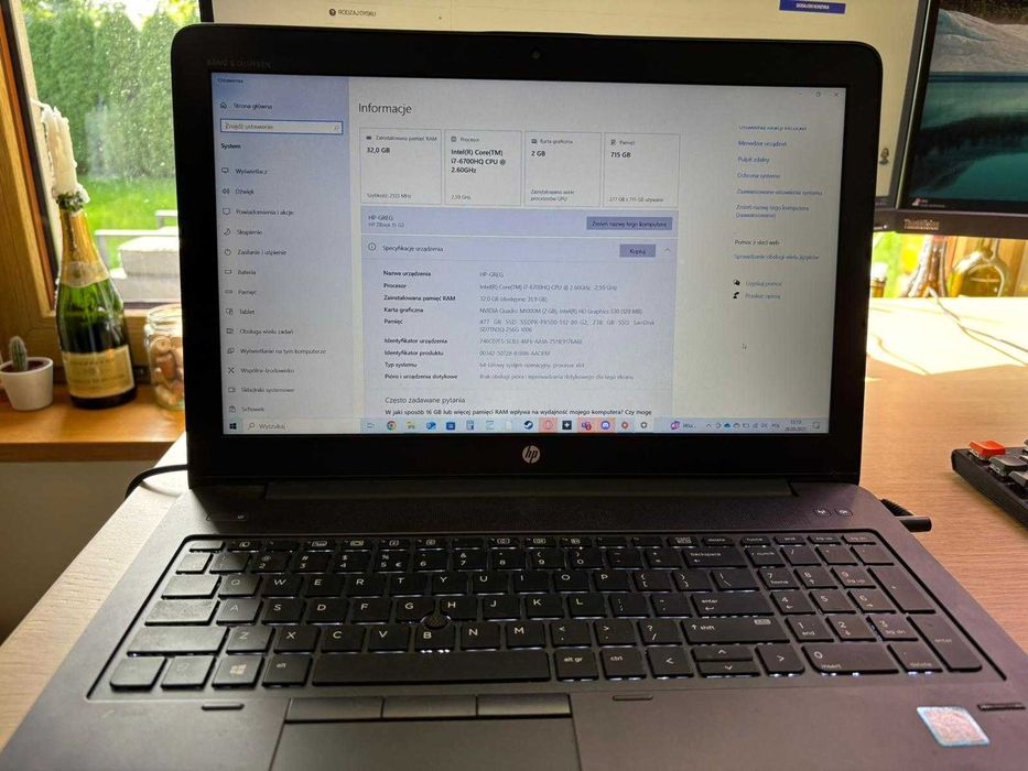 Laptop HP ZBOOK 15 G3 32GB RAM + stacja dokująca + zasilacz
