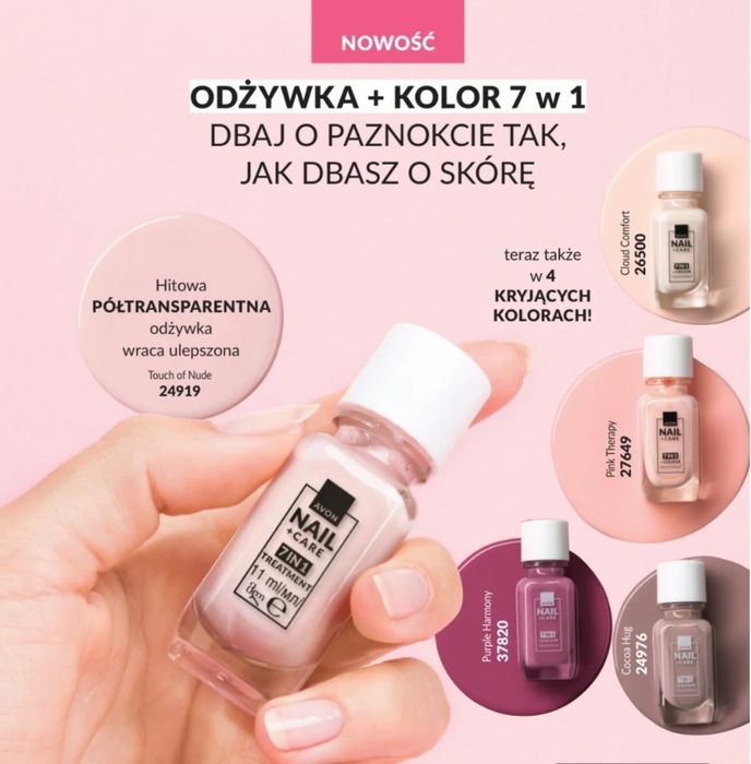 Avon Nail Care kuracja do paznokci 7 w 1 Touch of Nude kolory