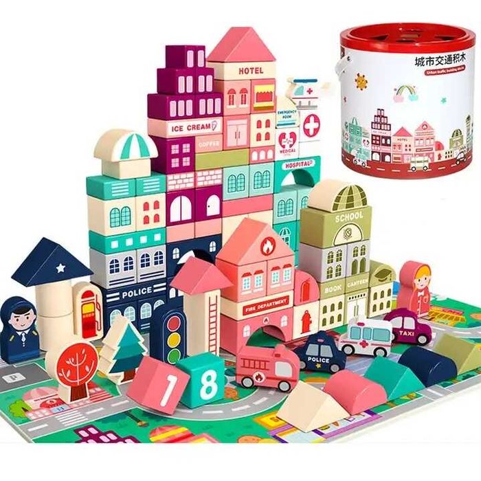 Конструктор дерев'яний з великими деталями (100 деталей