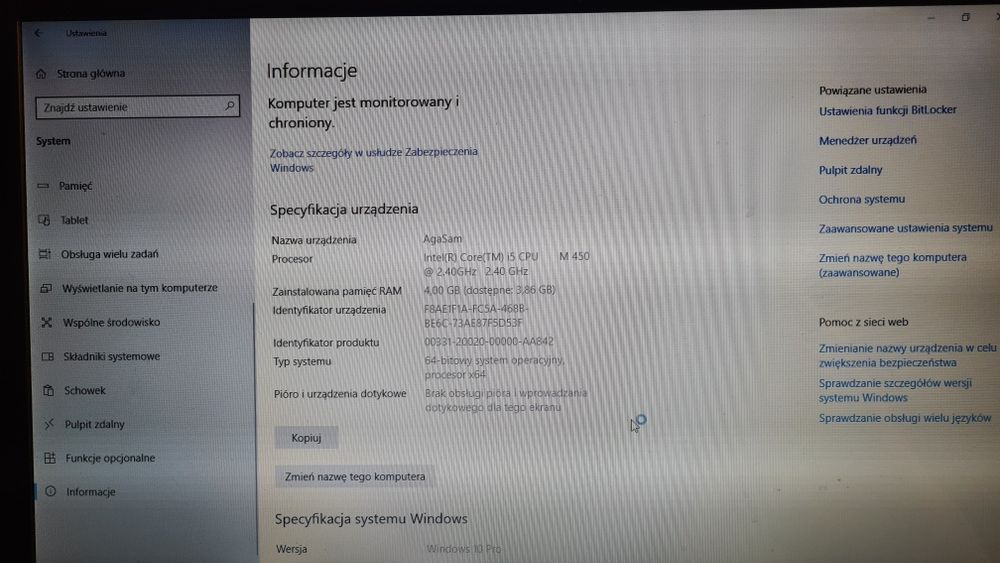 Laptop Samsung R580 , Windows 10 pro., torba