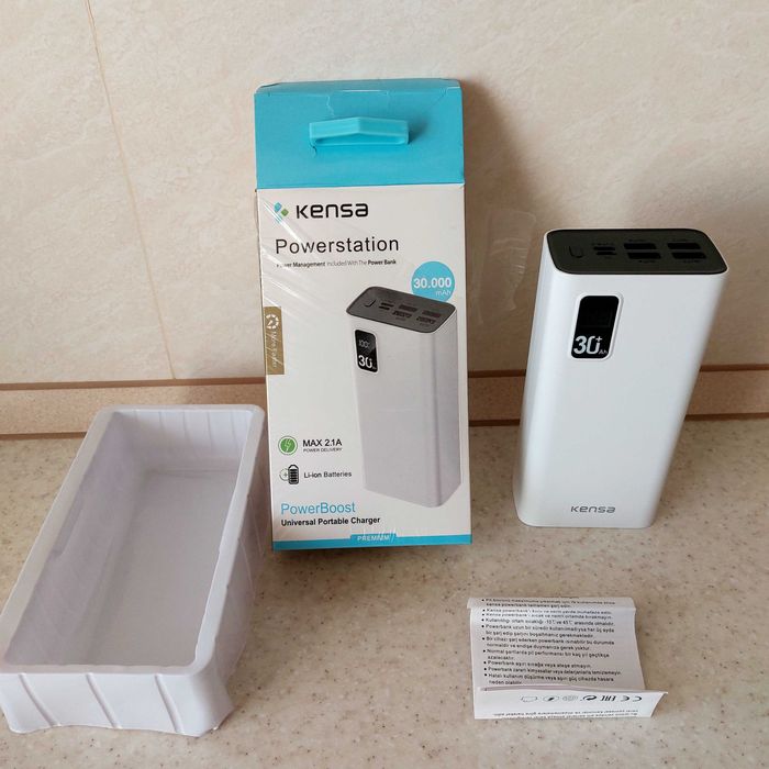 Повербанк Накопитель Power Bank Kensa KP-54 30000mAh 4хUSB 2.1A Кабель