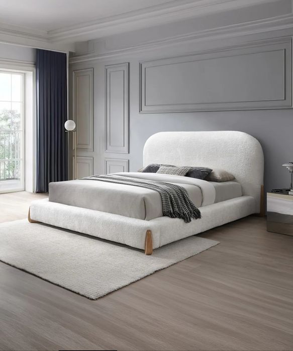 Cama de casal com pelo ovelha