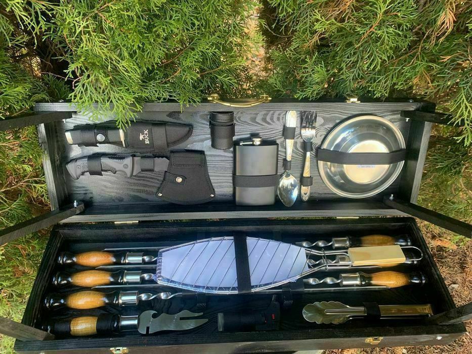 Набір шампурів в керчі футлярі на подарунок чоловіку,кума, побратима