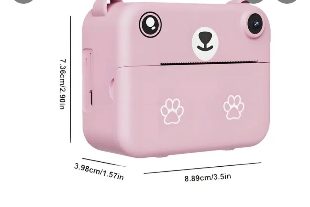 Дитячий фотоапарат з миттєвим друком, картою пам'яті,іграми та селфі.