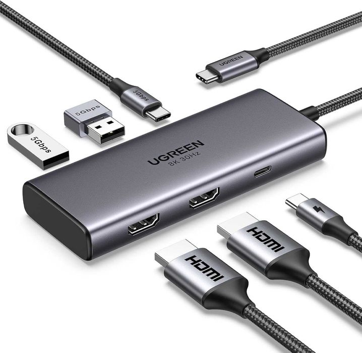 UGREEN USB C Dockingstation z dwoma złączami HDMI