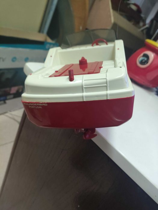 Antigo Barco Lancha a pilhas Vintage Thunderbird 40 cm