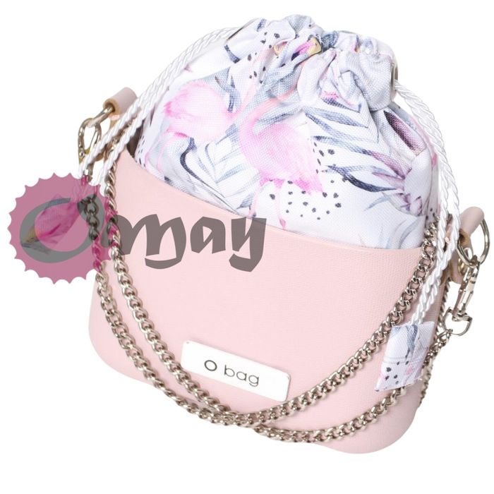 Biały organizer do OBAG POCKET MICRO worek flamingi pastelowe OMAY