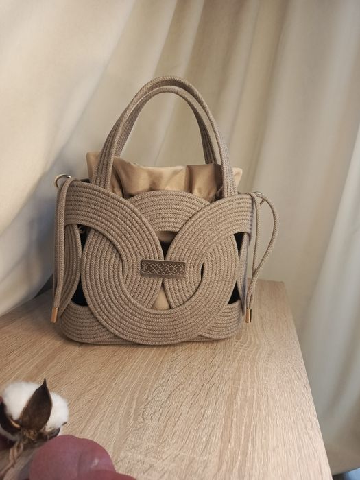 Сумка з бавовняного шнура ручної роботи