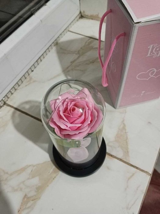 Роза в колбе с подсветкой|Оригинальный подарок для любимой/мамы/подруг