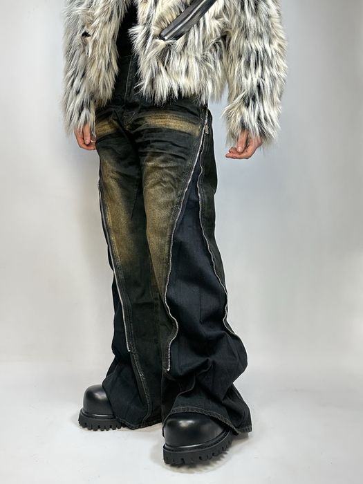 Rick Owens BANANA boot cut faded opium archive джинси сині джинсы клеш