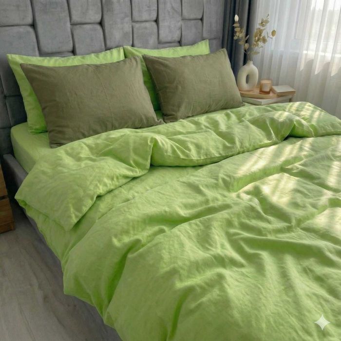 Постільна білизна Варена Бавовна. Колір Лайм Салатовий. Власне пошиття