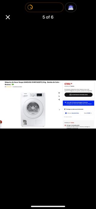 Máquina se secar roupas Samsung com resercatório