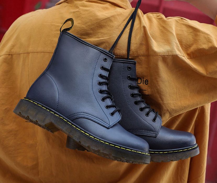 Botki unisex glany workery traperki timberki martensy niebieskie