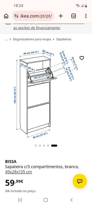 Duas Sapateiras Bissa Ikea