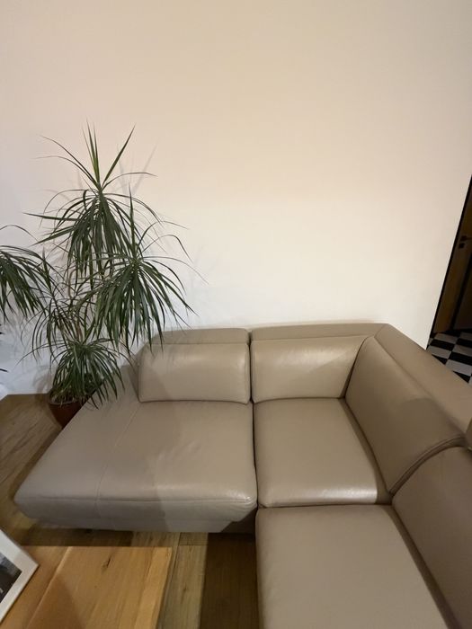 Narożnik skórzany beżowy 270x217