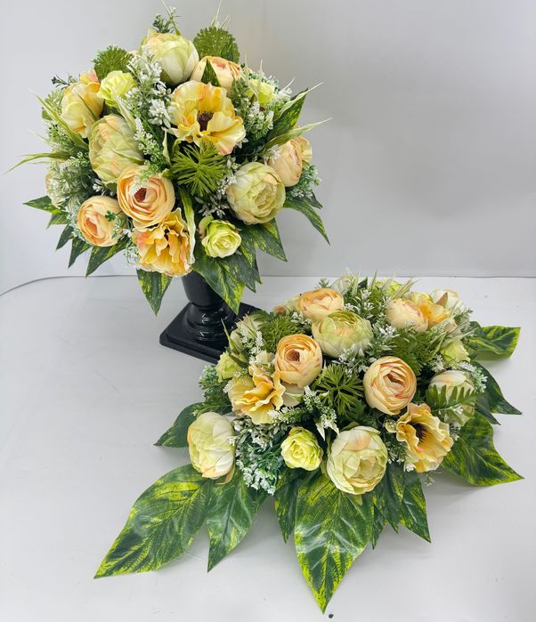 Komplet na grób stroik i bukiet na cmentarz