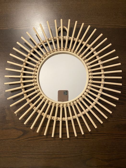 Lustro rattan Boho H&M home duże