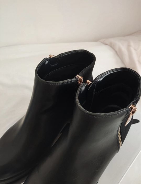Botas de cano baixo pretas com camurça 38 seaside