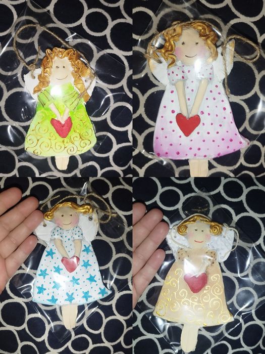 Aniołki ceramiczne ręcznie malowane