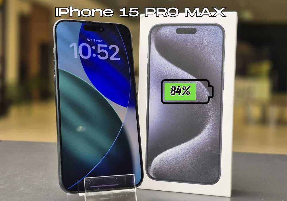 Apple iPhone 15 PRO MAX | 256 GB | GRANATOWY | bateria 84% | szkło GRATIS |