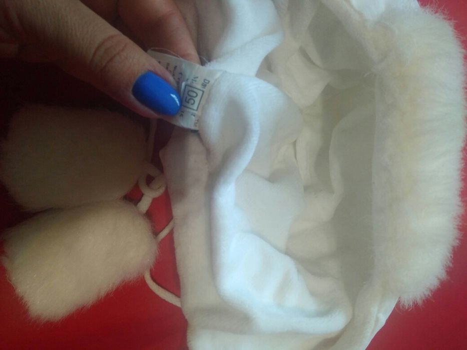 Зимова шапка на дівчинку, хлопчика, зайчик на 1-2 роки