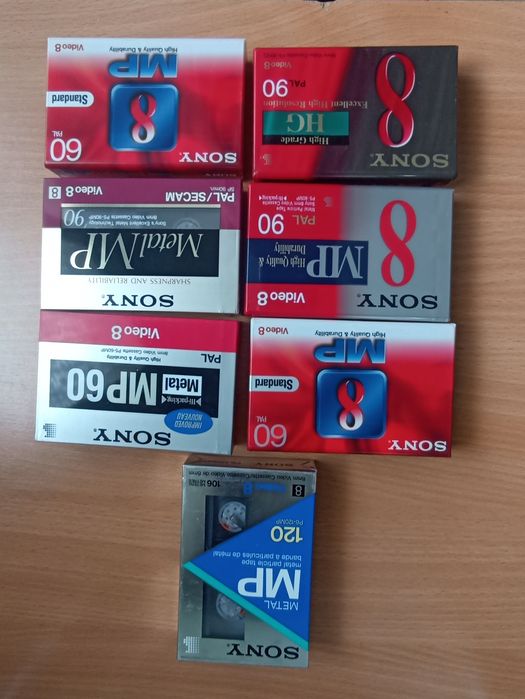 Cassetes câmaras video 8mm