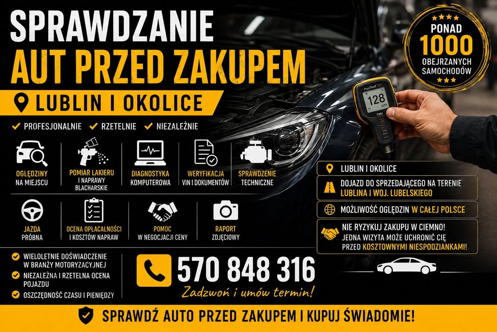 Sprawdzanie samochodu przed zakupem rzeczoznawca