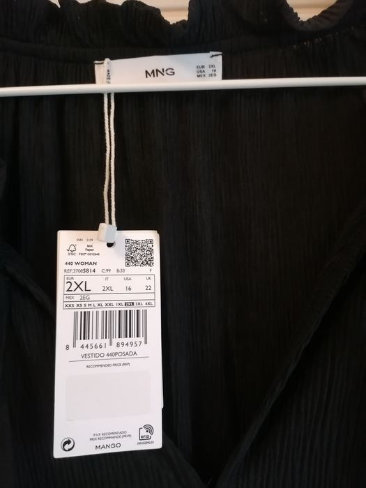 Vestido preto Mango XXL