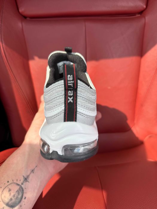 (БЕЗ ПЕРЕДОПЛАТИ) Nike Air Max 97 Grey Red найк аїр макс 97 сірі червоні кросівки
