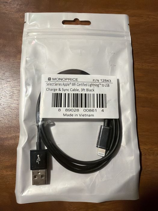 Kabel Monoprice Lightning to USB