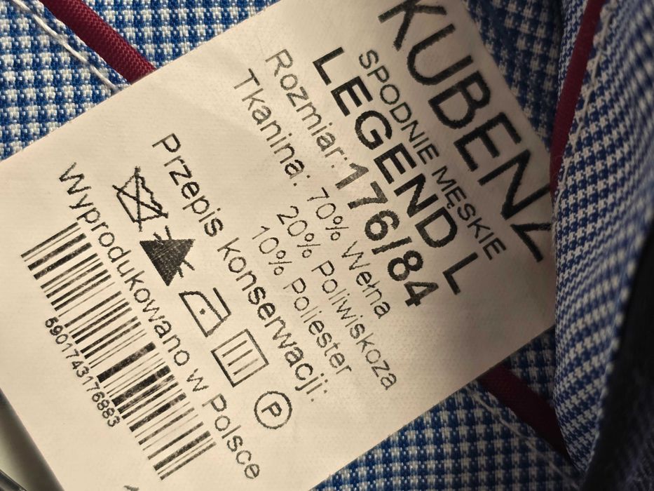 Granatowe spodnie garniturowe Kubenz Legend L